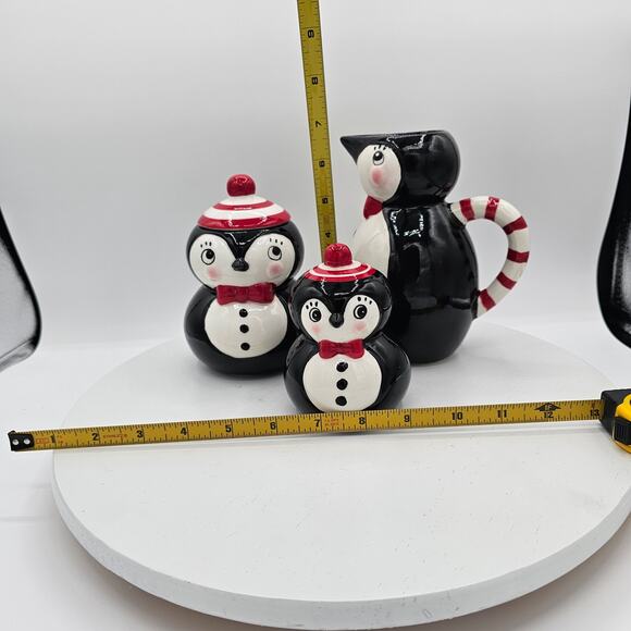 Johanna Parker Penguin Christmas Set Kawaii Coquette Grannycore Maximalist Decor - Picture 10 of 10